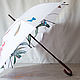 Umbrella cane with hand painted Lilies and Butterflies. Umbrellas. UmbrellaFineArt. My Livemaster. Фото №4