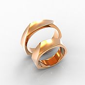 Свадебный салон handmade. Livemaster - original item Wedding rings with facets gold 585 (Ob55). Handmade.