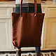 Кожаная женская сумка шоппер коричневая сумка-мешок. Сумка-мешок. Migoto_bags. Ярмарка Мастеров.  Фото №4