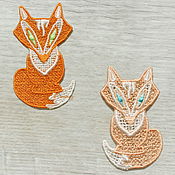 Материалы для творчества handmade. Livemaster - original item Applique embroidered Red fox patch patch 1.77"x2.76". Handmade.