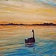 Закат над Себежским озером, или тайна черного лебедя. Картины. Яркие картины Ланы. Ярмарка Мастеров.  Фото №5