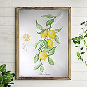 Картины и панно handmade. Livemaster - original item Pictures: Sprig of lemons watercolor. Handmade.
