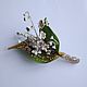 Brooch with lilies of the valley Spring drops, Brooch-clip, Samara,  Фото №1