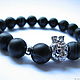 Bracelet black agate 'lion king'. Bead bracelet. Beautiful gifts for the good people (Alura-lights). My Livemaster. Фото №5