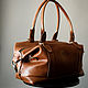 Travel bag genuine leather. cognac, Sports bag, St. Petersburg,  Фото №1