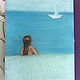 Pastel painting of a girl at sea and a ship 'Modern' 50h40 cm. Pictures. chuvstvo-pozitiva (chuvstvo-pozitiva). My Livemaster. Фото №4