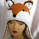 Order HAT, FOX knitted warm for women. Gala Devi (crochet design). Livemaster. . Caps Фото №3