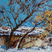 Картины и панно handmade. Livemaster - original item Winter  - Original oil Landscape painting. Handmade.
