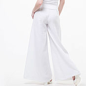 Одежда handmade. Livemaster - original item White Palazzo pants made of 100% linen. Handmade.
