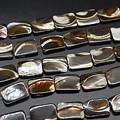 Материалы для творчества handmade. Livemaster - original item Mother of pearl brown 28951129 flat rectangular beads. Handmade.
