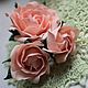Peach roses in the style Boho. Hair Decoration. Deco-flowers (deco-flowers). Online shopping on My Livemaster.  Фото №2