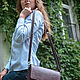  Women's Beige Leather Clutch Bag Alessia ModS44. Crossbody bag. Natalia Kalinovskaya. My Livemaster. Фото №5