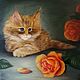  Котёнок и розы. Картины. Svetlana Misyura Art: Живые картины. Интернет-магазин Ярмарка Мастеров.  Фото №2
