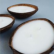 Сувениры и подарки handmade. Livemaster - original item Candles in coconut. Handmade.