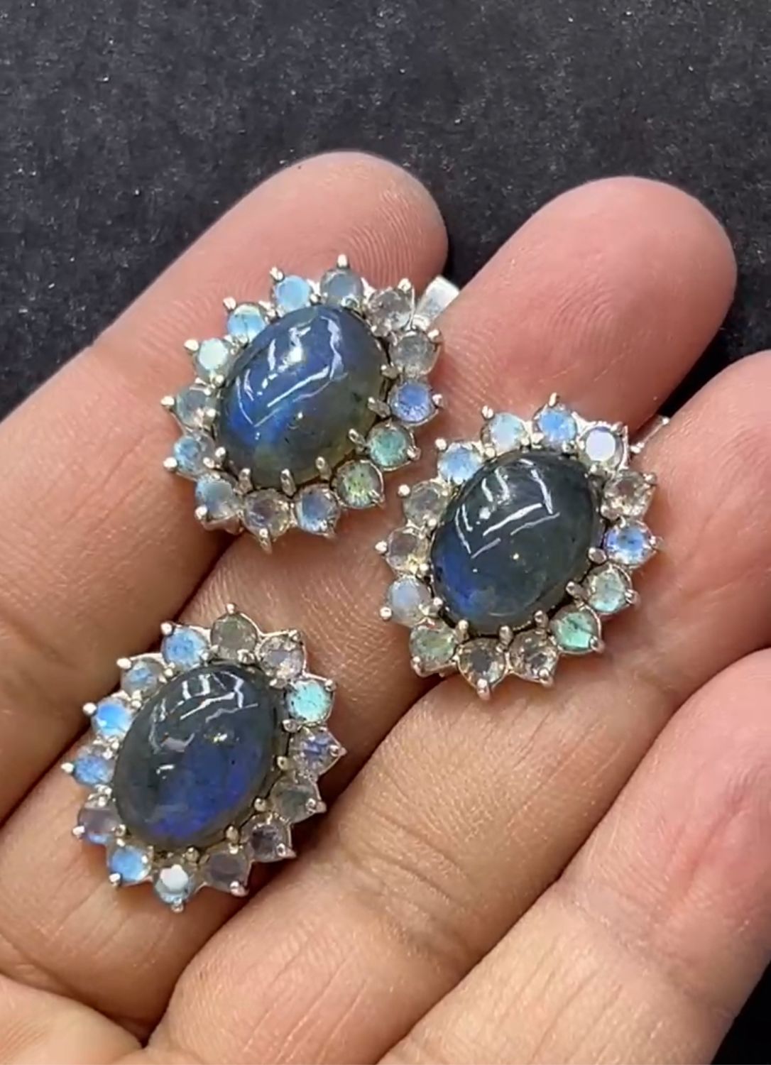 Комплект серебро 925 лабрадор натуральный купить в интернет-магазине ...