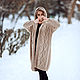 cardigans: Women's knitted coat with a hood oversize beige to order. Coats. Kardigan sviter - женский вязаный свитер кардиган оверсайз. My Livemaster. Фото №5