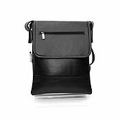 Сумки и аксессуары handmade. Livemaster - original item Men`s bag: Men`s Leather Black Corporal Mod Tablet Bag.C66m. Handmade.