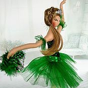 Куклы и игрушки handmade. Livemaster - original item Ballerina made of fabric Emerald Miracle. Handmade.