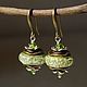 'Jasmine tea' earrings Murano glass, Earrings, Krasnodar,  Фото №1