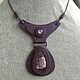  ' Mysterious purple'. Pendant. Jewelry made of leather and stone. My Livemaster. Фото №5