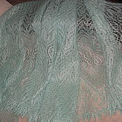Ажурная шаль Шахерезада из шерсти мериноса, яка с бисером