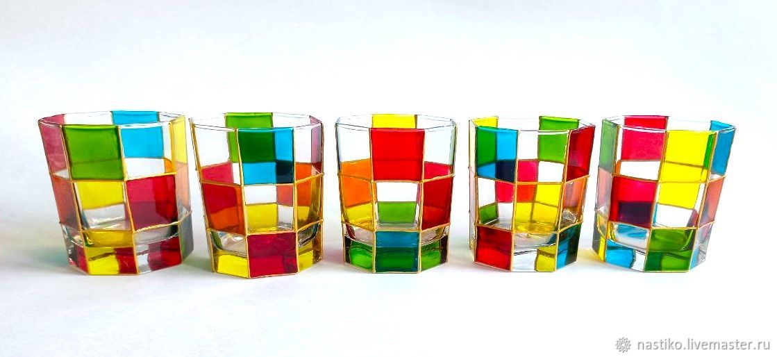 Стаканы для виски из цветного стекла купить в интернет-магазине Ярмарка ...