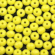 Материалы для творчества handmade. Livemaster - original item Glass beads rondel faceted 3*4 mm, 28951277 yellow beads. Handmade.