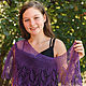 Minishal Ultraviolet linen cape on the shoulders. Shawls. Bright Shawls by BorchankaZL. My Livemaster. Фото №6
