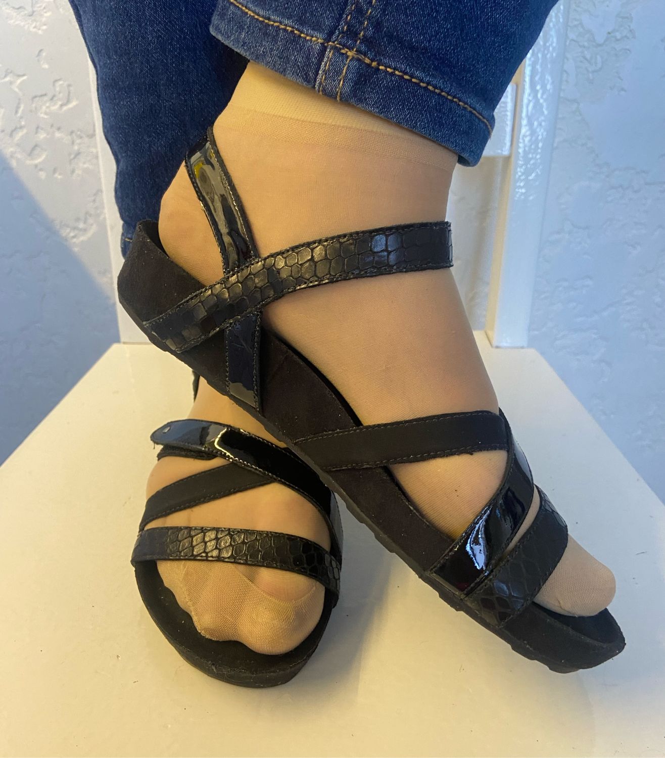 Винтаж: Шикарные массажные шлепки натуральная кожа -лак 25 см Walking ...