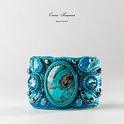 Украшения handmade. Livemaster - original item Turquoise Bracelet Ocean Flowers Sea Wave Turquoise Color. Handmade.