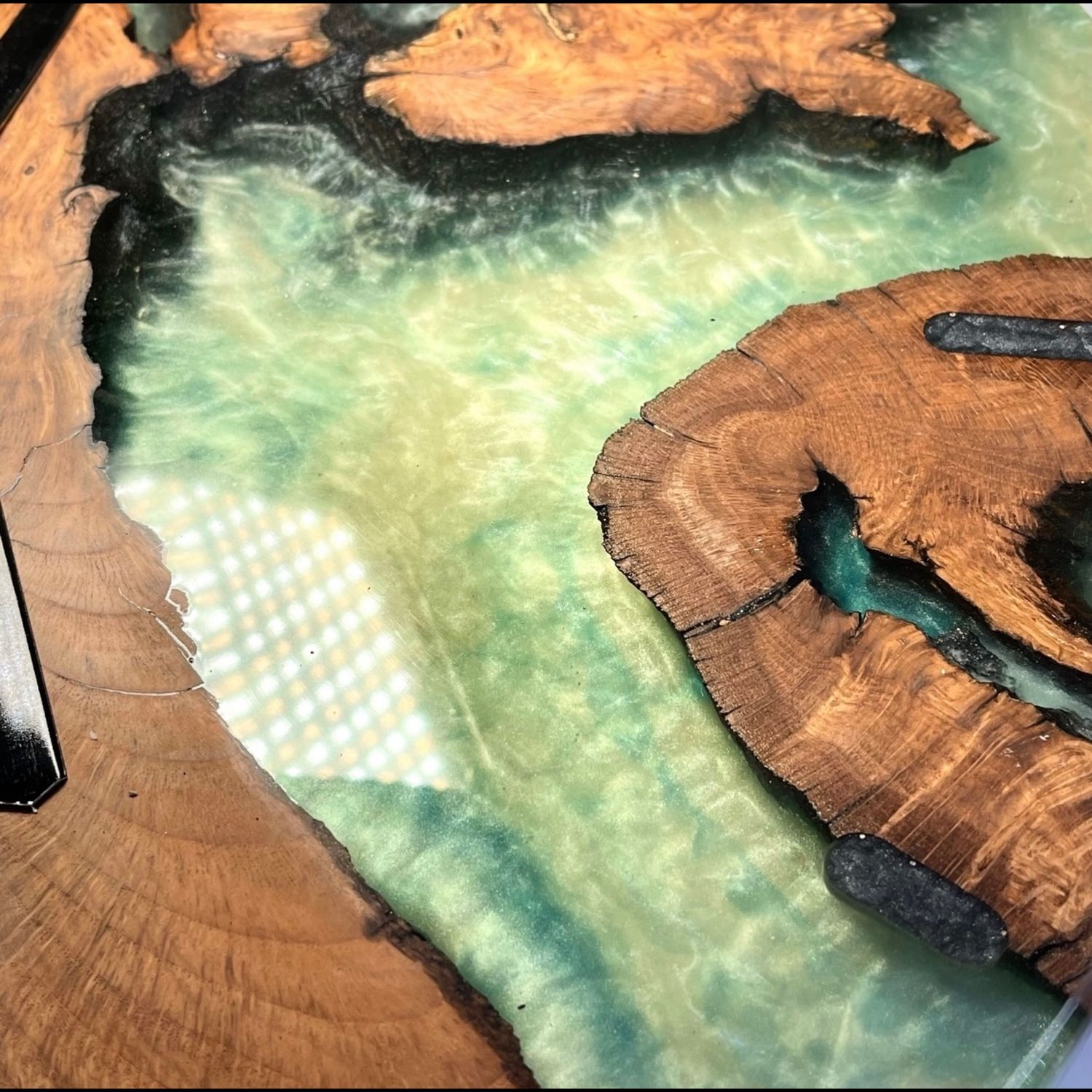 Часы 60см из эпоксидной смолы и дерева – купить онлайн на Ярмарке ...