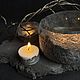 Интерьерная свеча "Лёд и камень". Подсвечник большой. Подсвечники. RONA Concrete Art. Ярмарка Мастеров.  Фото №5