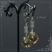 Украшения handmade. Livemaster - original item Heart earrings with Swarovski crystals 