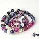 Bracelets blue pink with pearl. Bead bracelet. Grafoli jewellery. Online shopping on My Livemaster.  Фото №2