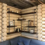 Для дома и интерьера handmade. Livemaster - original item Corner shelf of VGP pipes in Loft style (project 