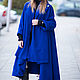 Кашемировое пальто, королевского синего цвет - CT0001CA. Пальто. EUG FASHION. Ярмарка Мастеров.  Фото №5