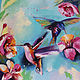 'Hummingbird' oil painting on canvas 40/40 cm, Pictures, Sochi,  Фото №1