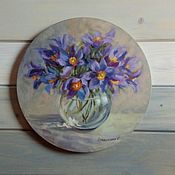 Oil painting Gentle irises