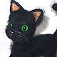 Felted toy Black cat, Felted Toy, Lipetsk,  Фото №1