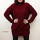  knitted mini women's Burgundy dress. Dresses. CUTE-KNIT by Nata Onipchenko. Online shopping on My Livemaster.  Фото №2