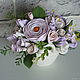 The bouquet in the bag. Pastel. Flowers polymer clay handmade. Composition. Olga-art-flower. My Livemaster. Фото №4