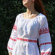 Dress made of linen with oberezhnoy embroidery ' Makosh', Folk dresses, Moscow,  Фото №1