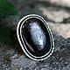 925 Sterling Silver Ring with Oval Black Obsidian IV0097, Rings, Yerevan,  Фото №1