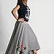 Summer suit, cotton loose skirt with Navy t-shirt-SE0513CT. Suits. EUG fashion. Online shopping on My Livemaster.  Фото №2