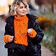 Order Jerseys: Women's knitted sweater in orange color IN STOCK. Kardigan sviter - женский вязаный свитер кардиган оверсайз. Livemaster. . Sweaters Фото №3