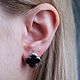Stylish clover earrings in 585 white gold with onyx. Earrings. jewelry-market. My Livemaster. Фото №4