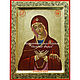 The virgin of Tenderness, hand-written icon of the mother of God, gold, Diveevo, Icons, Krasnodar,  Фото №1
