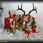 Куклы и игрушки handmade. Livemaster - original item Santa Claus with a deer and a sleigh, the author`s BJD doll. Handmade.
