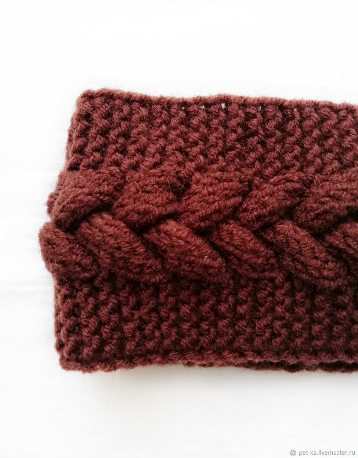 Повязка на голову вязаная с косой в интернет-магазине Ярмарка Мастеров ...