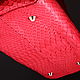 Сумка красная женская из натуральной кожи питона IMP0572R. Классическая сумка. CrocShop аксессуары из кожи. Ярмарка Мастеров.  Фото №4